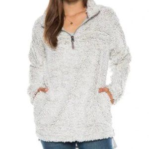 True Grit Frosty Tipped Women's Stadium Pullover in White - Medium